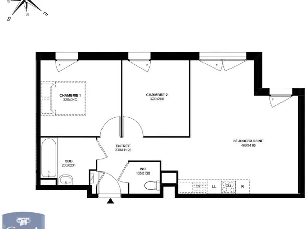 Appartement 3 pièces 55 m²