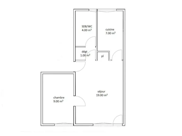 Appartement 2 pièces 49 m²