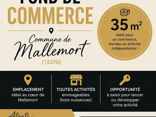 Vend fond de commerce Mallemort