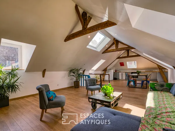 Duplex inversé dans un ancien bâtiment professionnel