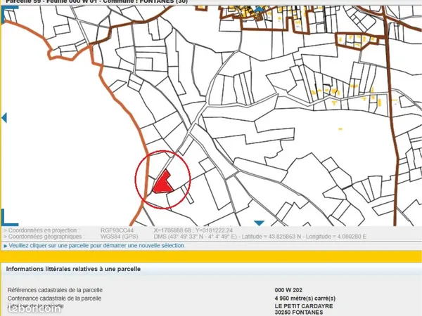 Terrain de 4 960 m² à Fontanès (30250)