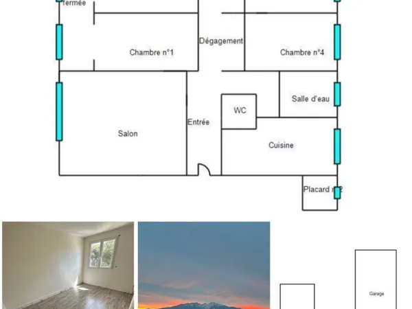 Appartement 5 pièces 85,71 loi carrez 98m2 utile LAS COBAS résidence Bellevue côté général Gilles 4 