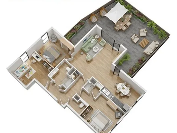 Appartement 3 pièces 82 m²