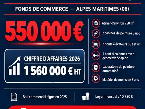 Vend fond de commerce Carrosserie mécanique