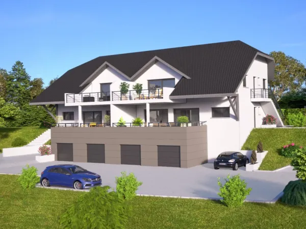 PUGNY CHATENOD DANS PETITE RESIDENCE APPARTEMENT T5 99 M2 ENV, TERRASSE 29 M2 ENV, GARAGE 46 M2 ENV