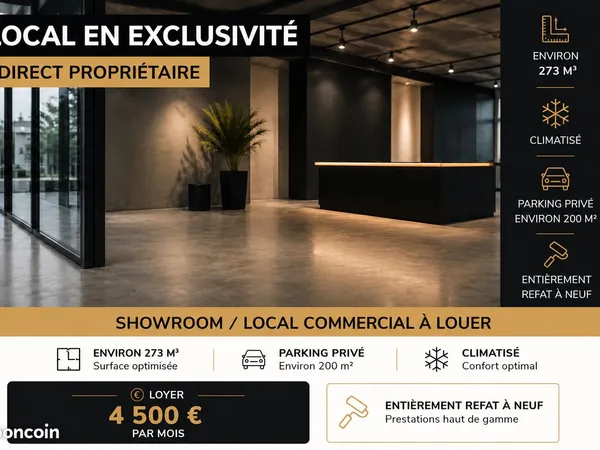 MARLY-LE-ROI - SHOWROOM / LOCAL COMMERCIAL PREMIUM À LOUER - ENVIRON 273m2 / PARKING PRIVÉ 200m2