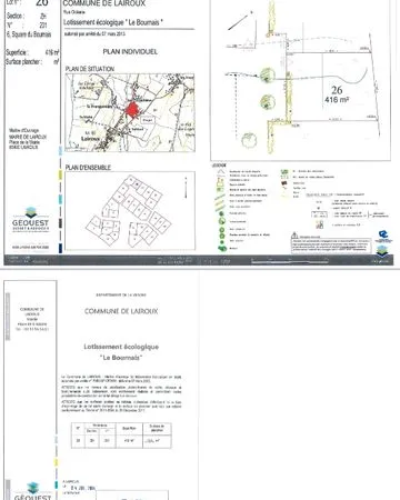 Terrain plat viabilisé constructible et clôturé