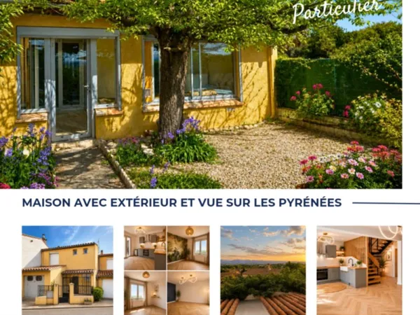 JOLIE MAISON AVEC EXTÉRIEUR ET VUE SUR LES PYRÉNÉES