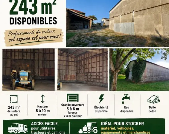 à louer - hangar agricole à saint-hilaire-du-rosier