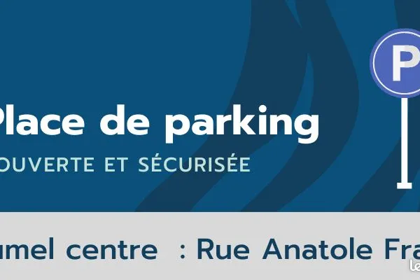 Place de parking (rue Anatole France à Fumel) couverte (rez de chaussée d'un immeuble) et sécurisée 