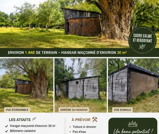 Terrain agricole avec hangar