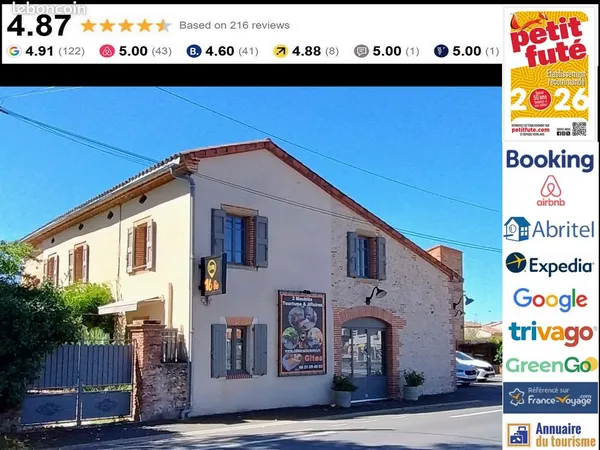 Bâtisse de caractère avec activité de gîtes rentable - Tarn