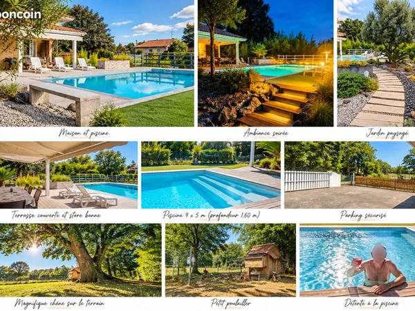 Villa au calme, 130m², 3 chambres privées + jardin piscine