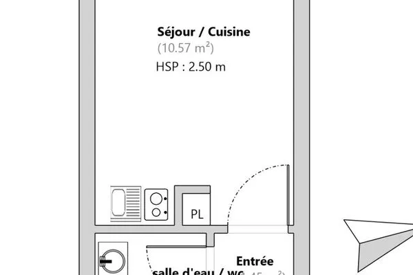 Appartement 1 pièce 14 m²