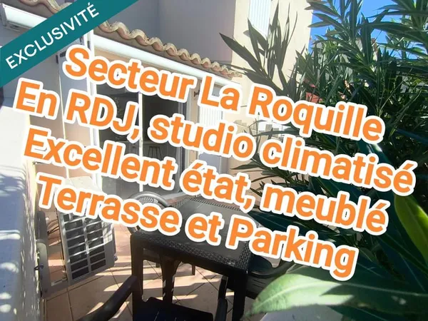 En RDJ, studio climatisé excellent état - Terrasse