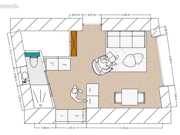 Studio rénové en plein coeur de marseillan - idéal investissement ou pied-à-terre