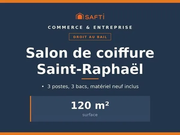 Droit au bail coiffure 120 m², Saint-Raphaël