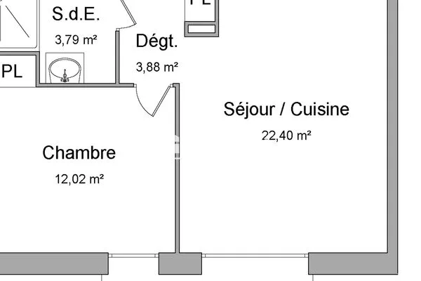 Appartement 2 pièces 43 m²