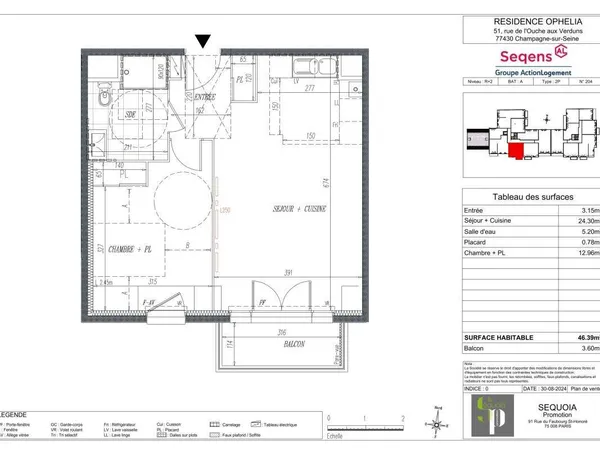 Appartement 2 pièces 46 m²