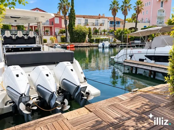 Port Grimaud 3, Amarrage privé 13x4 m et parking privé