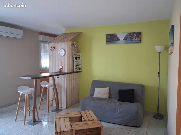 Appartement meublé, climatisé, 2 pièces