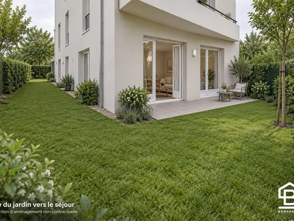 Appartement neuf 3 pièces avec jardin de 118m² et deux parking livré