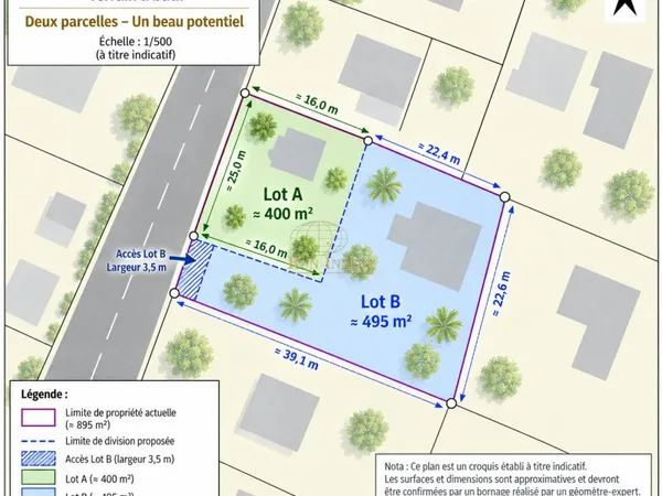 Terrain 400 m²