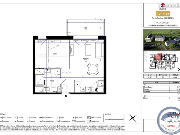 Appartement 2 pièces 42 m²