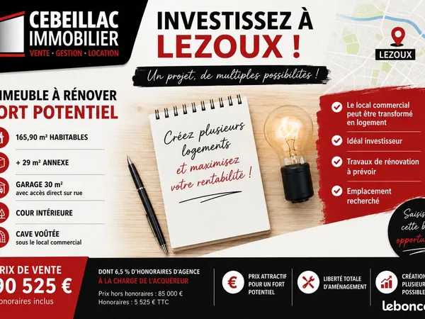 Immeuble 9 pièces 166 m²