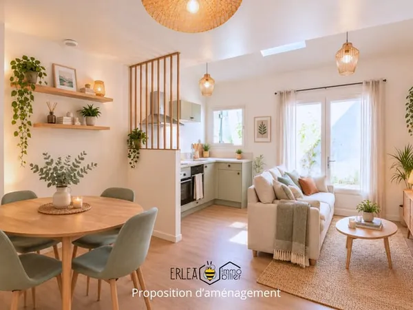 Ravissant appartement T2 entièrement rénové en centre-ville.