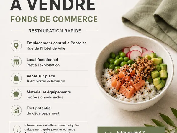 à vendre - fonds de commerce de restauration rapide