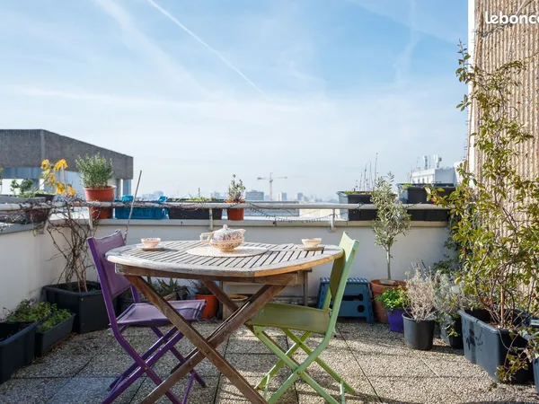 Superbe appart 87m2, terrasse exposée sud, vue dégagée Tour Eiffel, 3 chambres, suite parentale