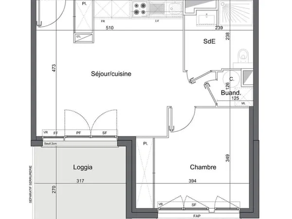 Appartement 2 pièces 44 m²