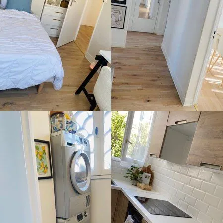 Appartement traversant lumineux - 57 m² - 2 chambres - balcon - 2 parking privatifs