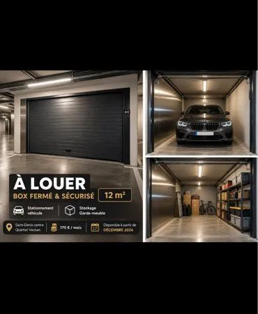à louer - box fermé & sécurisé 12 m² - saint-denis centre / vauban