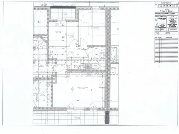 T3 62 m² avec grande terrasse 17,5 m² - 7e étage - Tram au pied