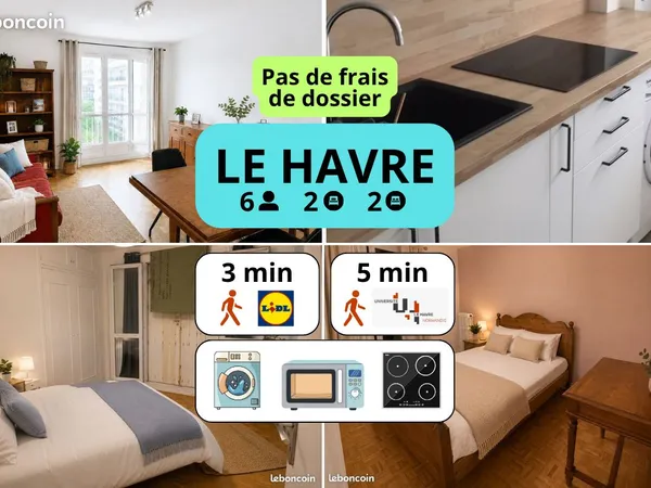 Appartement 78 m² meublé - 3 chambres - proche université