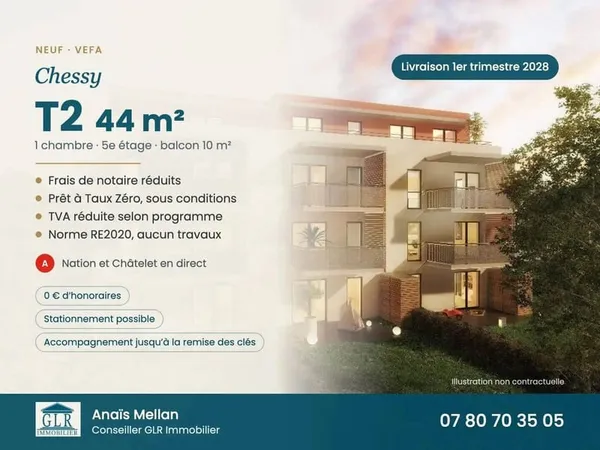 Appartement 2 pièces 44 m²