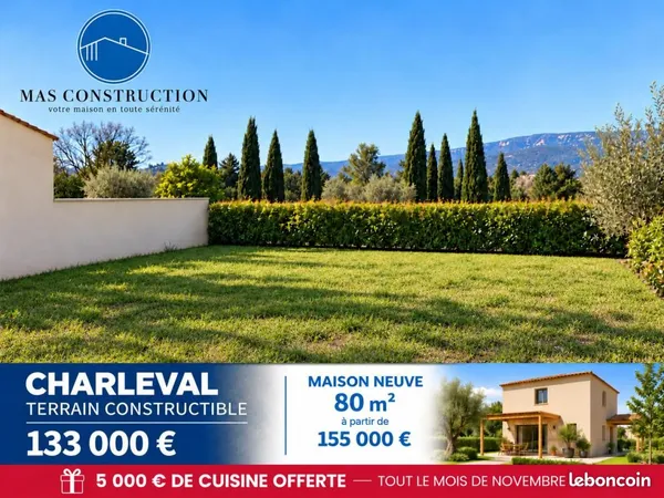 Terrain 372 m² Charleval