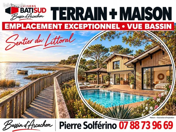 Projet de construction d'une maison 150 m² avec terrain vue bassin à GUJAN-MESTRAS (33)