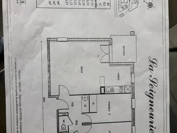 App T3 RDC de 68m2 avec terrasse + Jardin 72m2 + double garage fermé