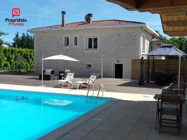 Maison 132 m² + dépendance, piscine, terrain 2000 m² - Laroque-Timbaut