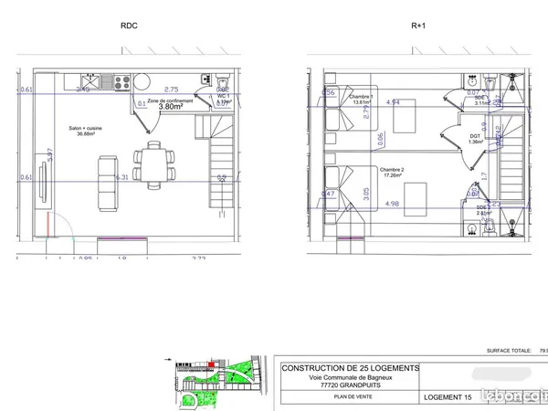 Ferme 3 pièces 80 m²