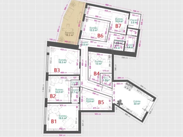 À LOUER - Bureaux paramédicaux de 12 à 22 m² en plein coeur de Muret