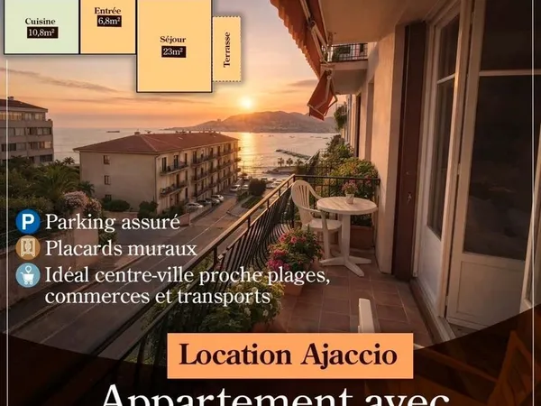 Location Appartement T3 vue mer Ajaccio