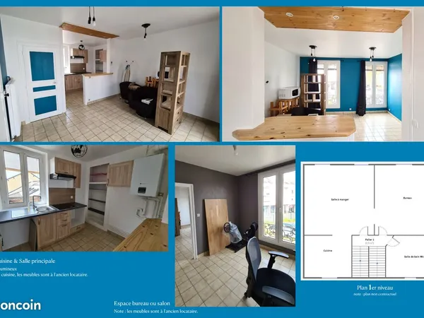 Appartement duplex t4 atypique - centre-ville du mans -