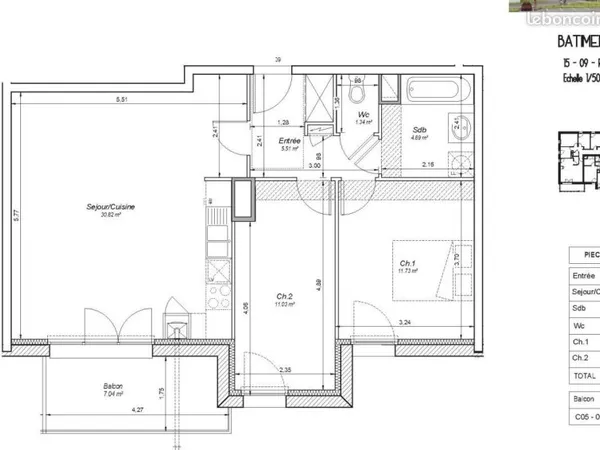 Appartement 3 pièces 65 m²