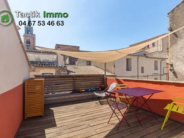Sète, Quartier Haut, 4 pièces, terrasse.