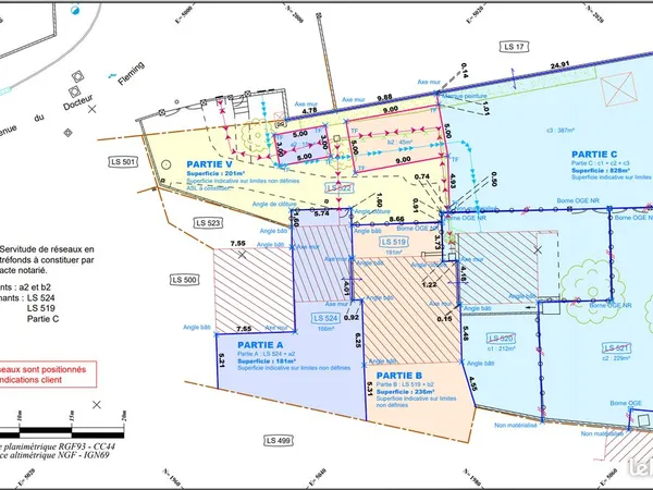 Terrain constructible 1109m² Zone Uca proche CHU