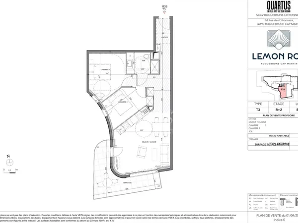 Roquebrune-Cap-Martin · T3 B26 - Lemon Roc · Appartement neuf avec terrasse sud-ouest, livraison 202